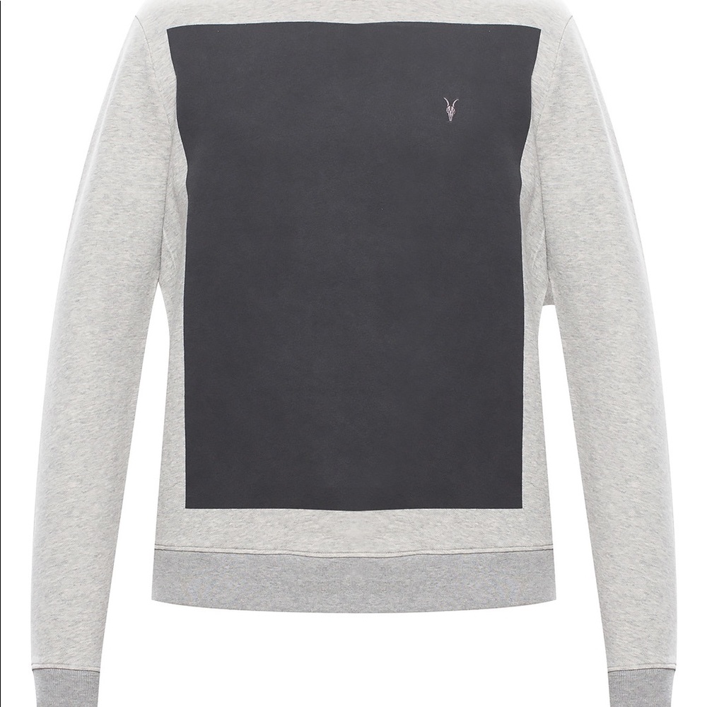 All Saints Lobke Crew Heather Grey Large with hole.